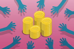 Hands coveting a pile of gold