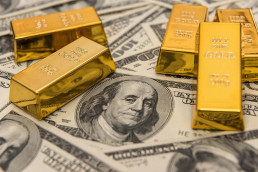 inflation or avec lingots et billets en Dollar