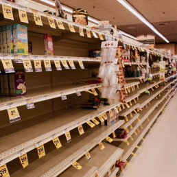 rayon supermarche vide symbole inflation