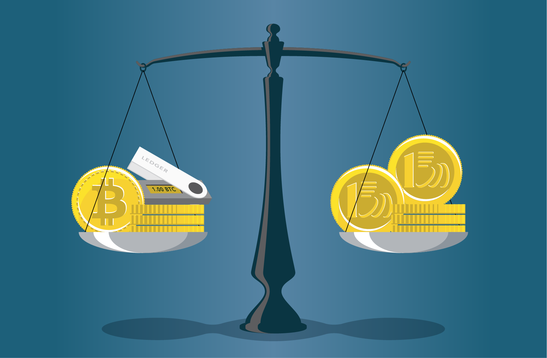 balance or ou bitcoin avec clé ledger