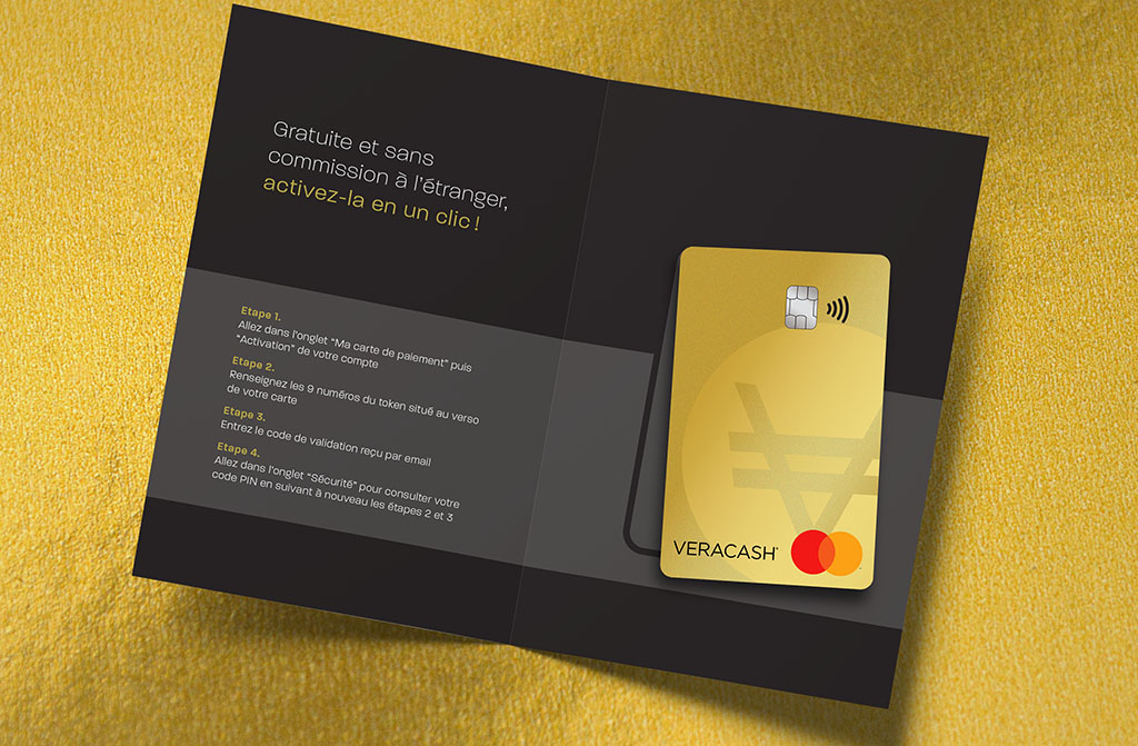 Carte de débit veracash et packaging