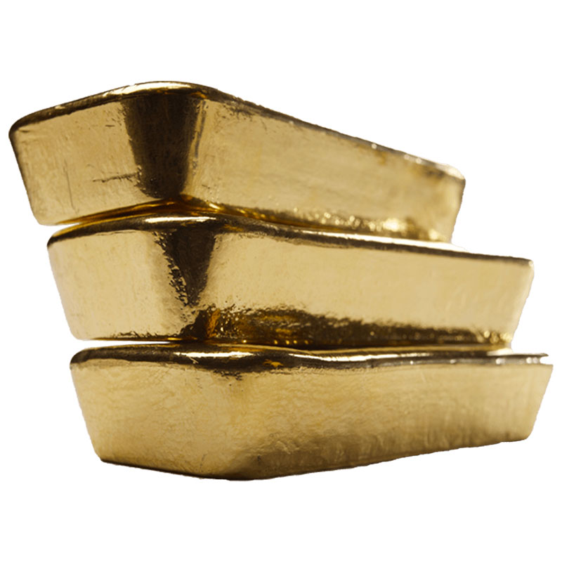 Pile de 3 lingots d'or de 1kg
