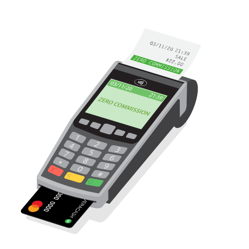 VeraCash card and credit card payment machine