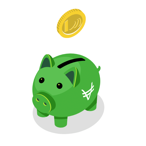 piggy bank with a VeraCash logo and a gold VeraValor
