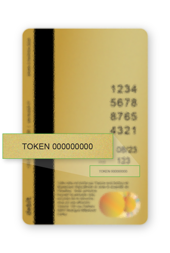 highlighting of the VeraCash token on the back of the Mastercard