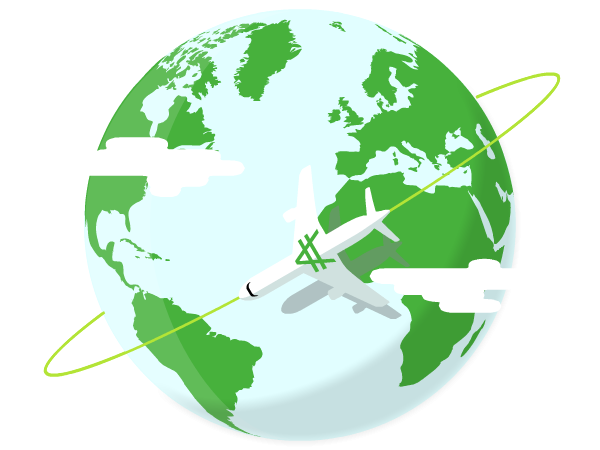 globe terrestre avec un avion veracash