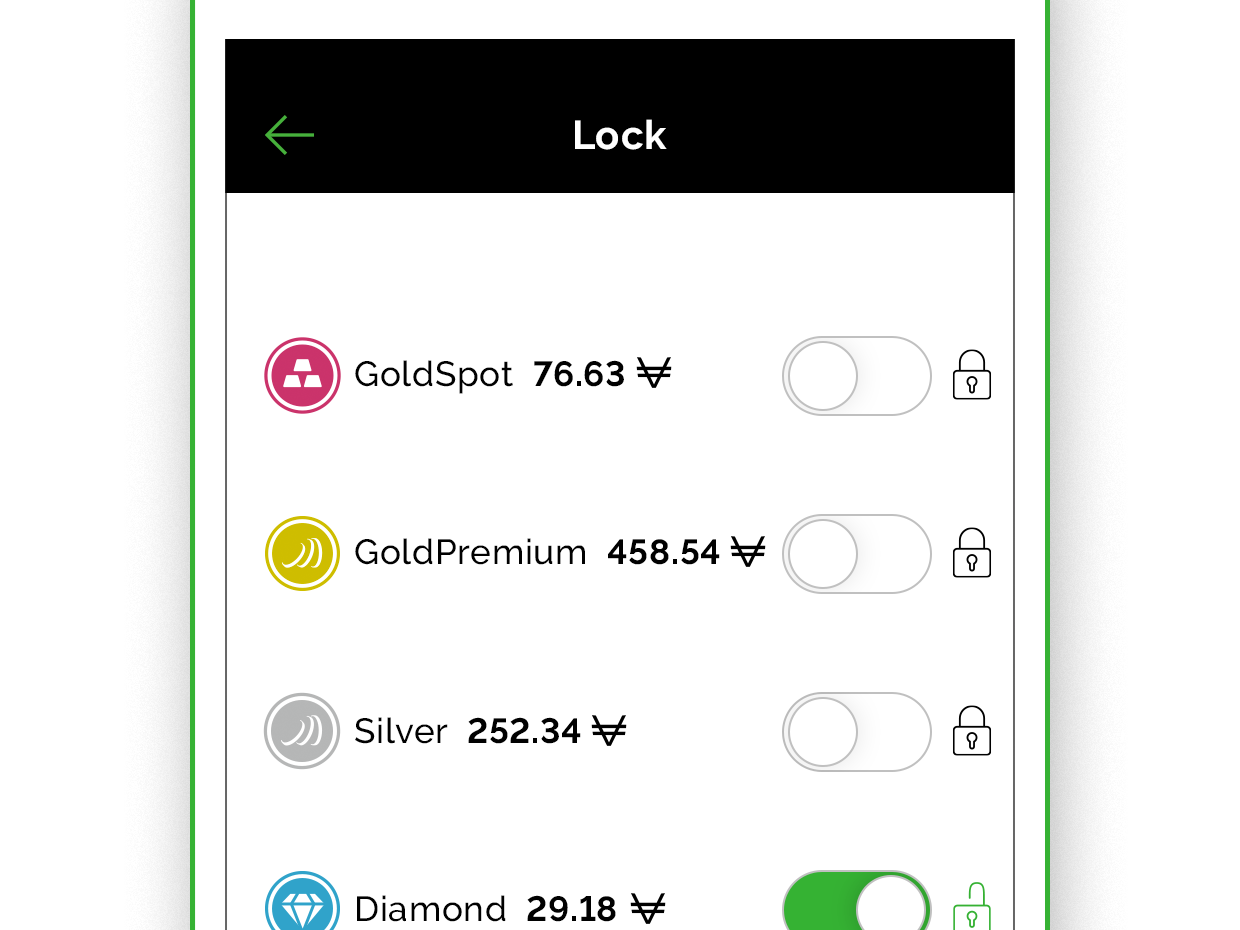 Lock diamond asset to pay with VeraCash