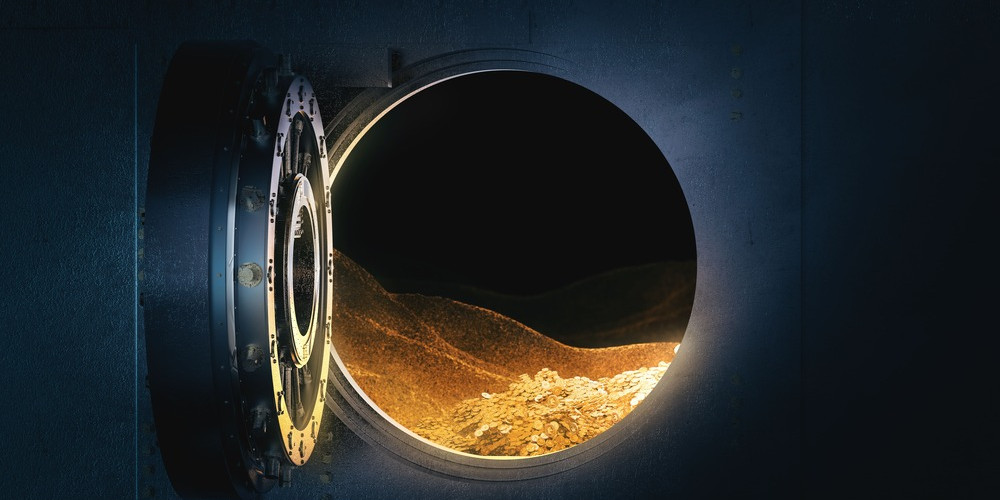 chambre forte ouverte sur une montagne d'or - article sur la tokenisation