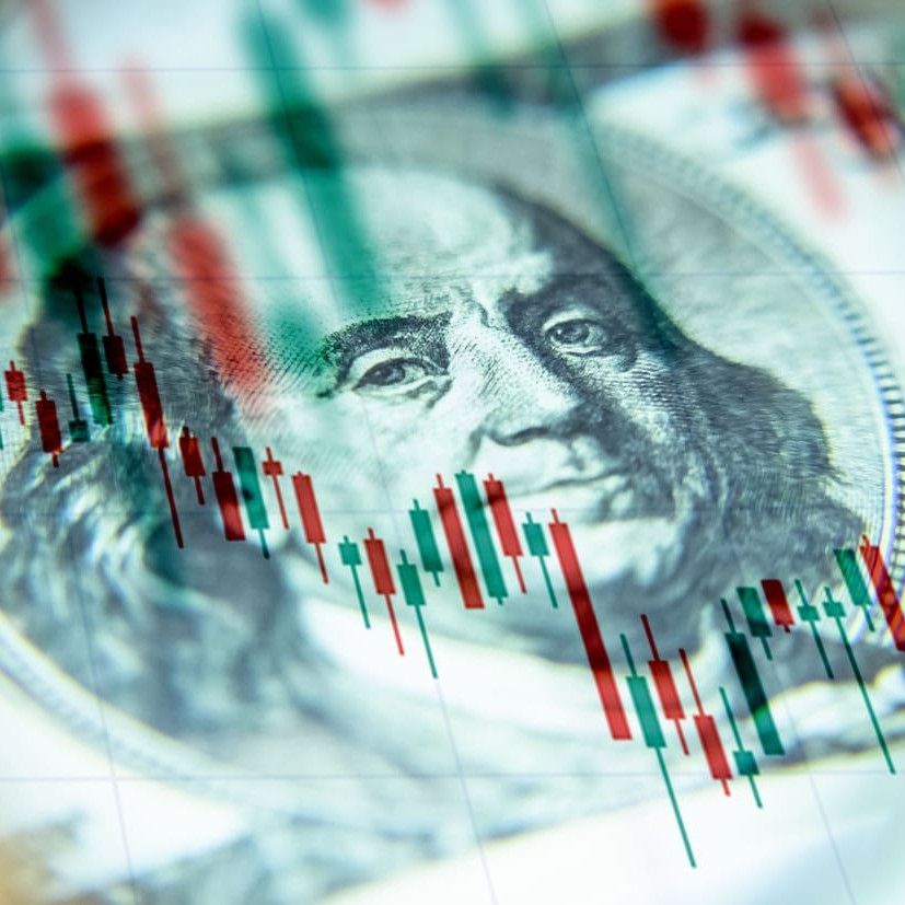 dollar américain avec courbes bougies heikin ashi