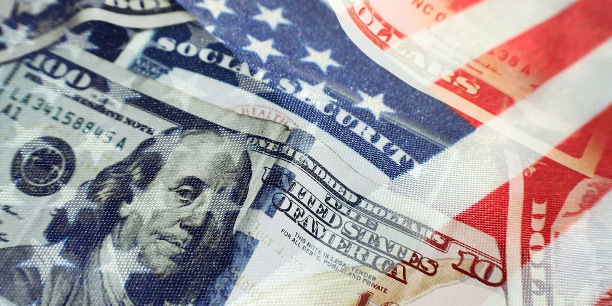 dollar avec le drapeau US