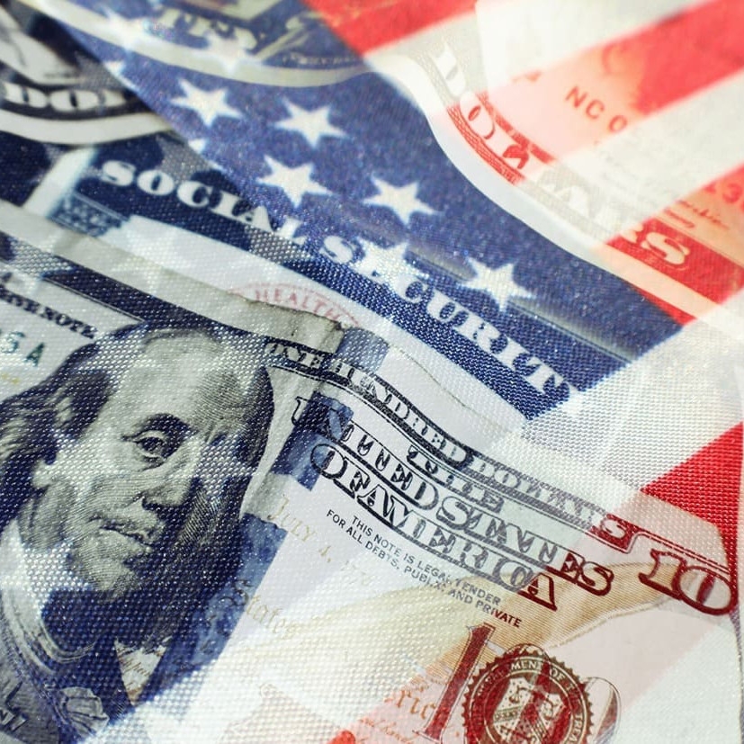 dollar avec le drapeau US