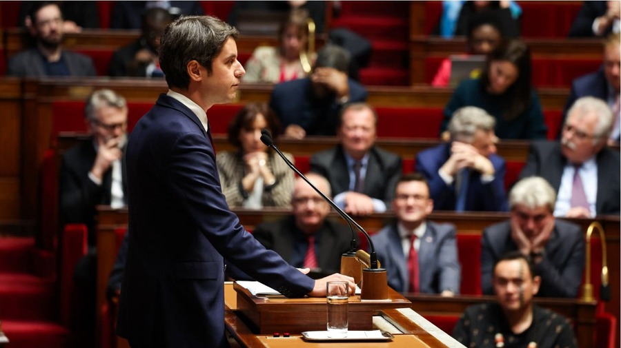 photo de Gabriel Attal à l'Assemblée Nationale lors de son discours de Politique Générale