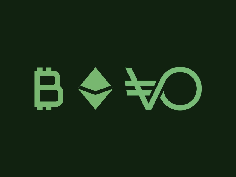 Images à la une avec les logos Bitcoin, Ethereum et Veraone
