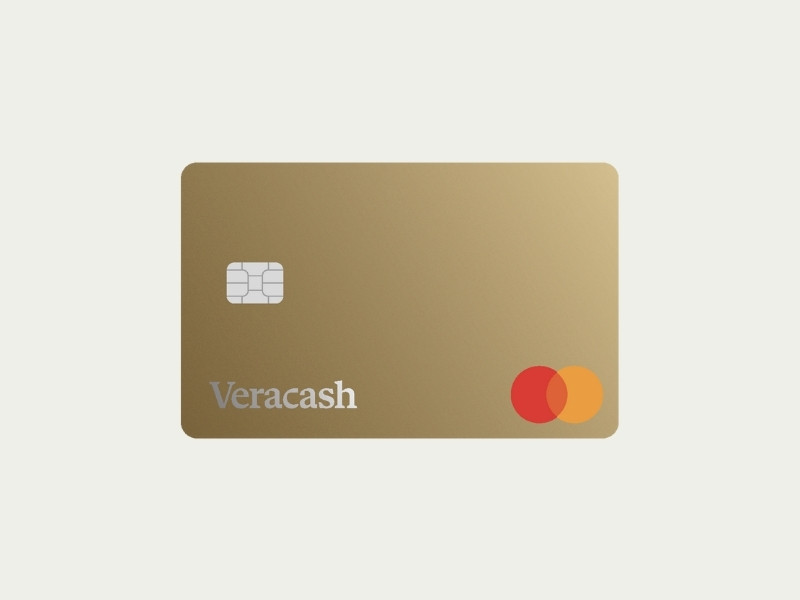 Recto de la carte de débit Mastercard proposée par Veracash