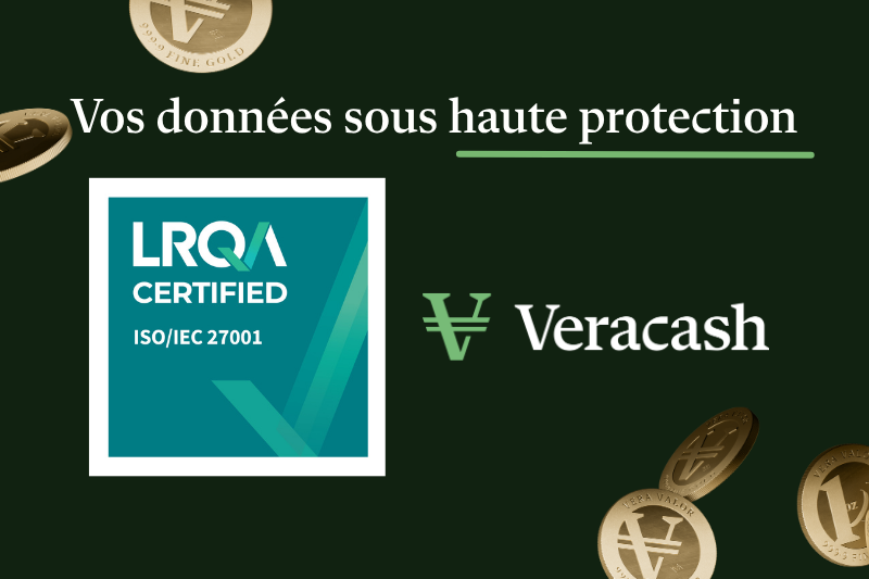 Image montrant la certification ISO27001 pour Veracash