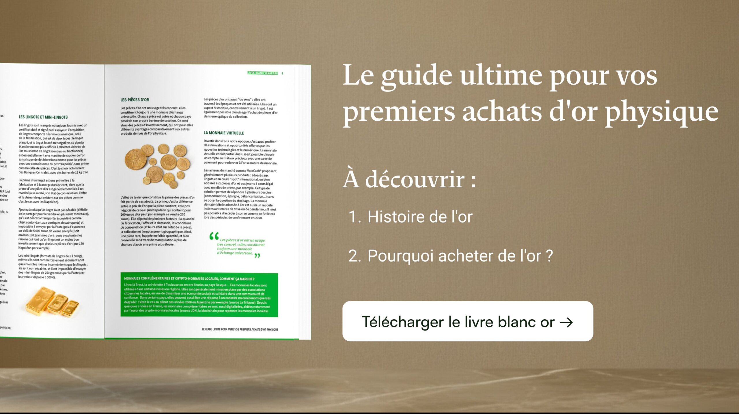 Livre blanc or - Le guide ultime pour vos premiers achats d'or physique - Télécharger le livre blanc or