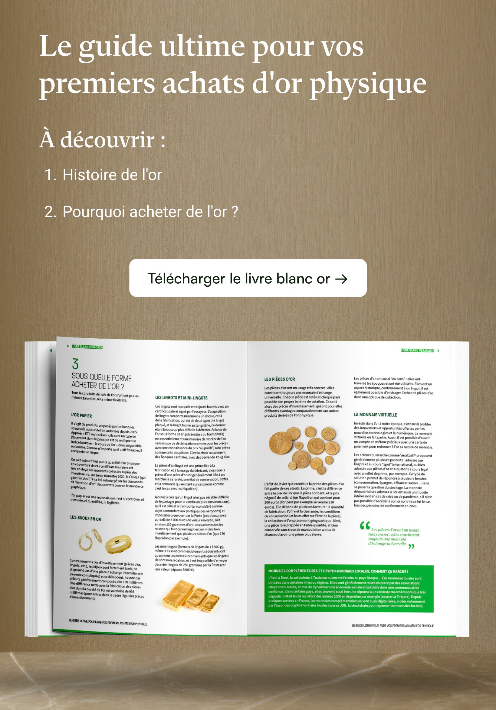 Livre blanc or - Le guide ultime pour vos premiers achats d'or physique - Télécharger le livre blanc or