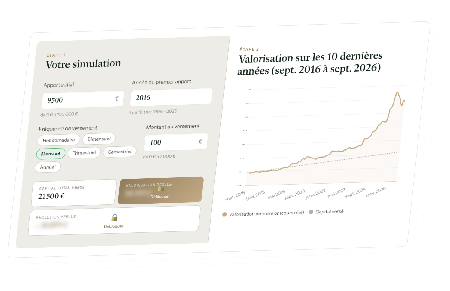 Capture du simulateur or